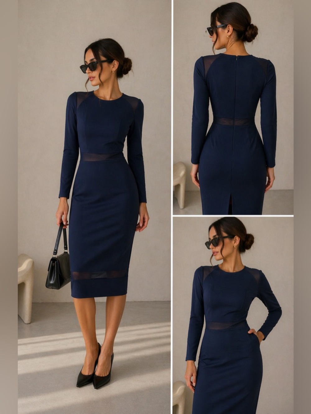 Jaygodfrey midi navy dress 4